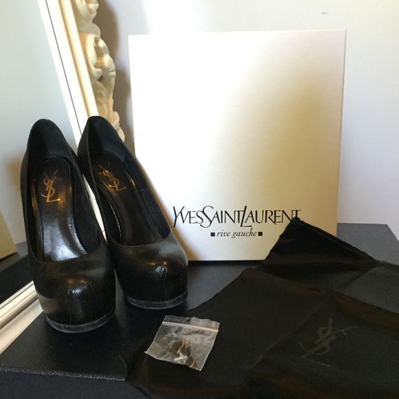 YSL Tribtoo Black Caviar Leather Pumps in size 38 - Picture 6 of 9